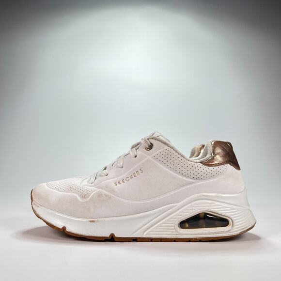 Skechers UNO Gen1 Shimmer Away White Casual Sneakers Shoes 310545L Youth Size 3 - Picture 4 of 11